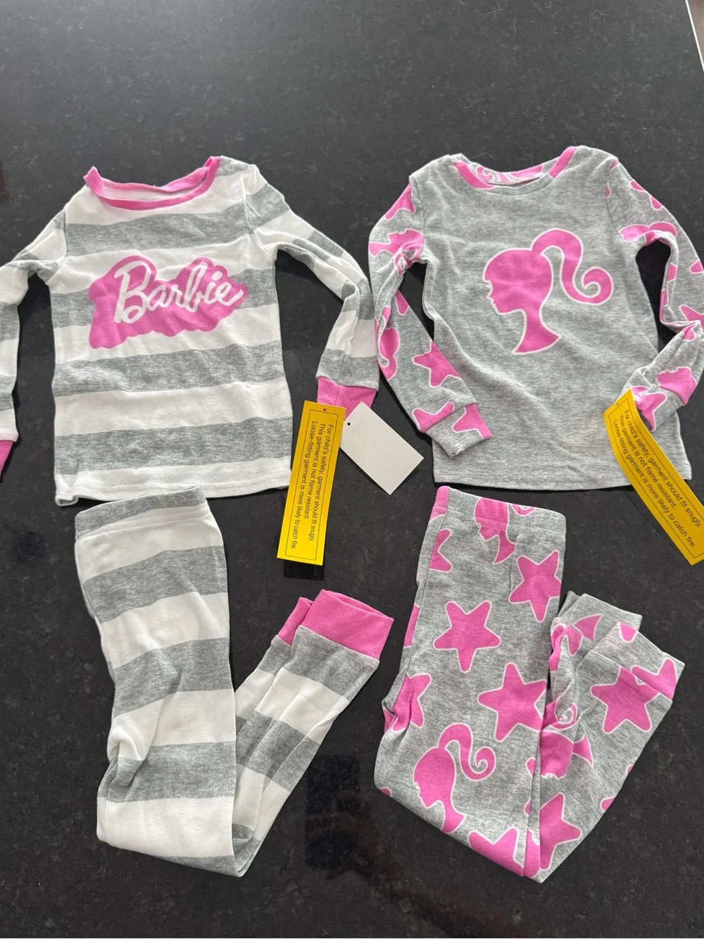 Toddler Girl Barbie 4-pc. Snug Fit Pajama Top & Pajama Bottoms Set 3T New
